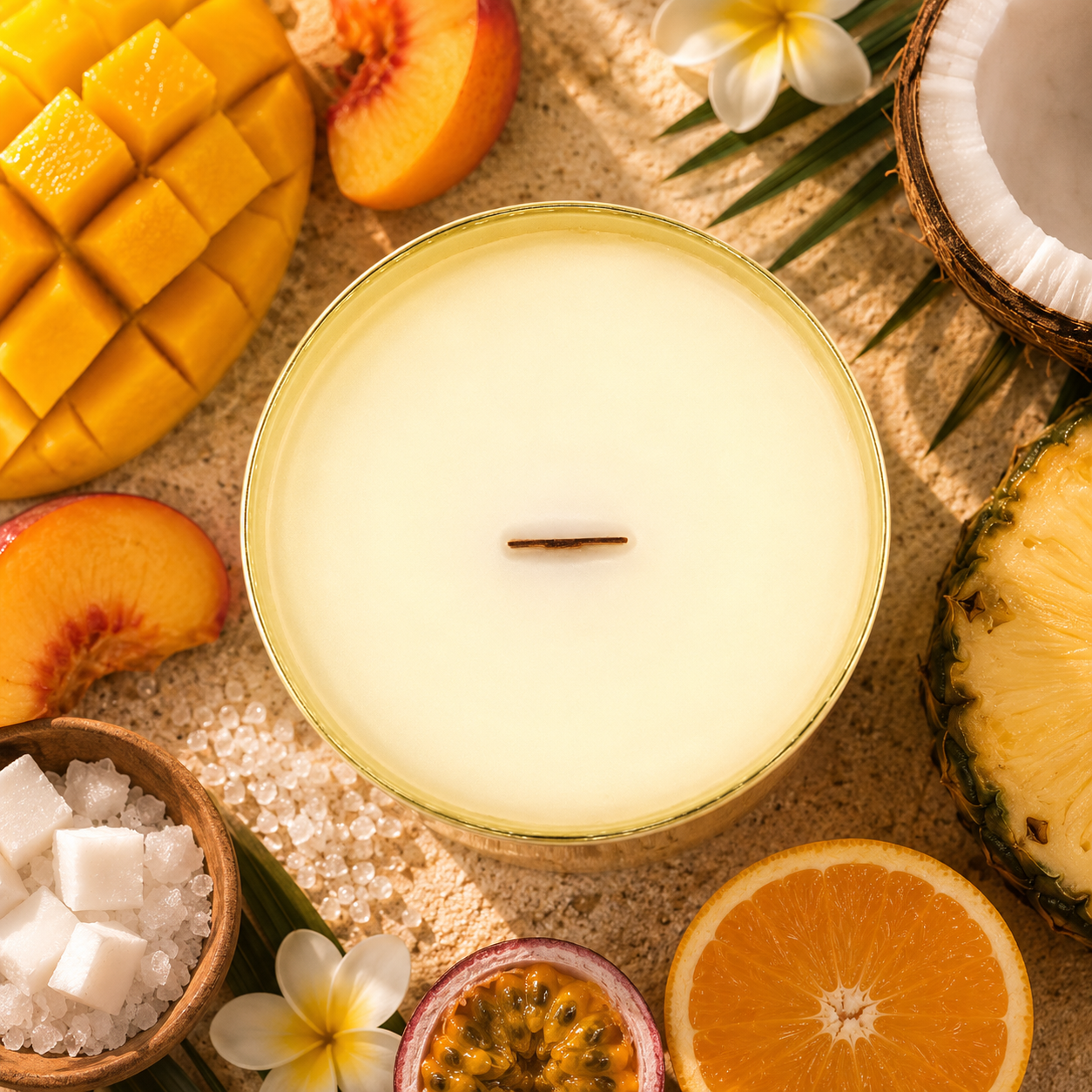 Golden Island Crème Single Wick Candle