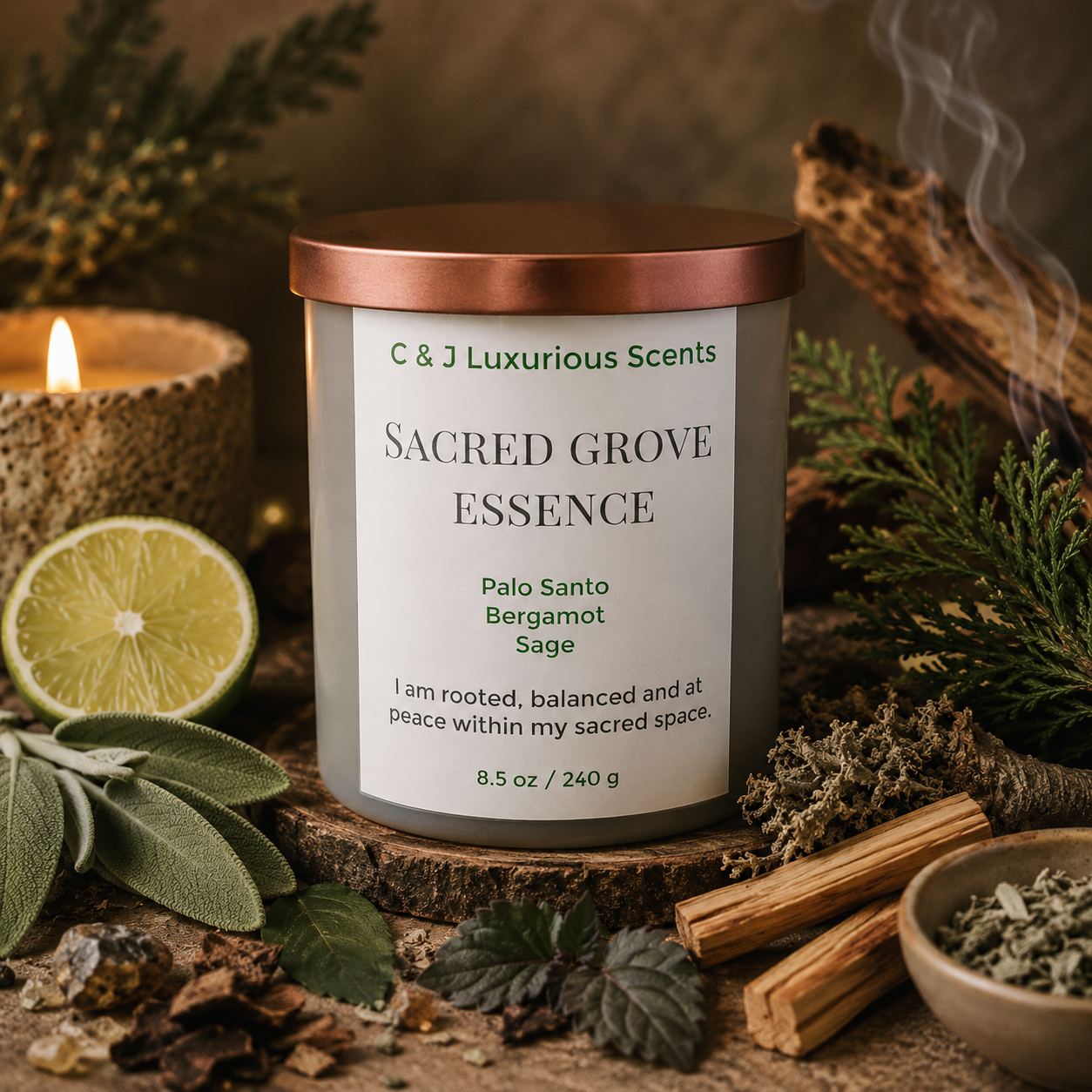 Sacred Grove Essence Single Wick Candle