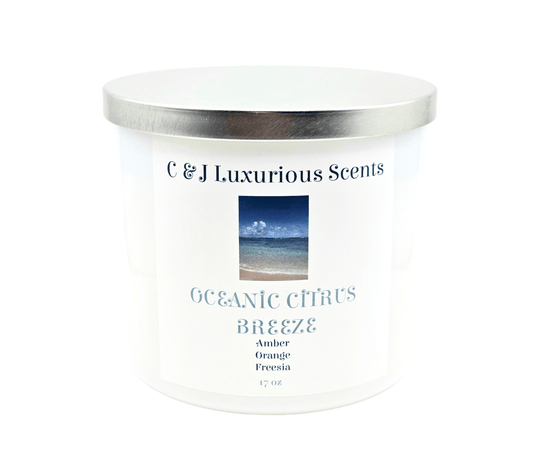 Oceanic Citrus Breeze 3-Wick Candles - C & J Luxurious Scents