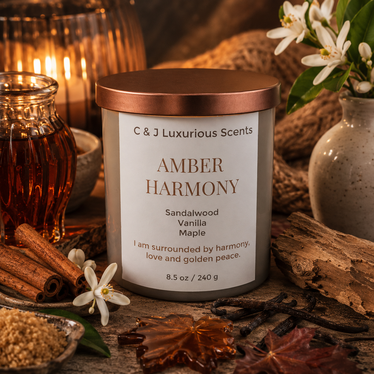 Amber Harmony Single Wick Candle