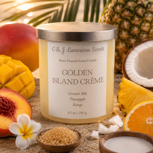 Golden Island Crème Single Wick Candle